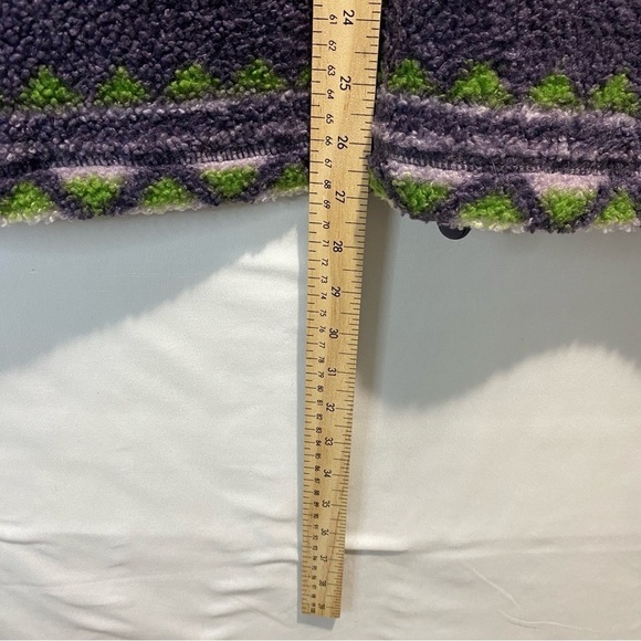 HYBA Sherpa Fleece cabincore Quarter Pullover with Raglan Sleeves sz Large - Picture 16 of 16